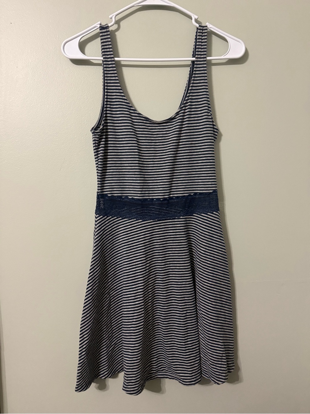 Abercrombie & Fitch Navy and White Striped Tank Dress